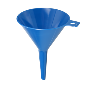 Blue disposable liquid funnel