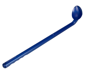 Detectable spoon curved, long handle, blue