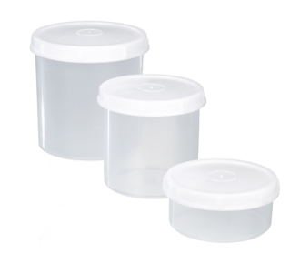 Transparent containers, with screw lid