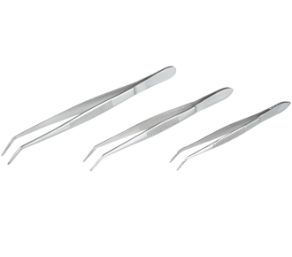 Pinzette Edelstahl spitz, abgewinkelte Form