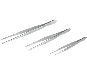 Forceps, stainless steel, sharp, straight