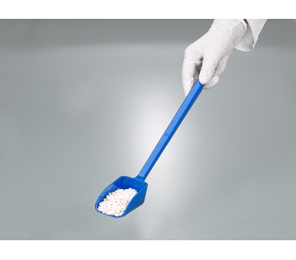 Food scoop, long handle, blue