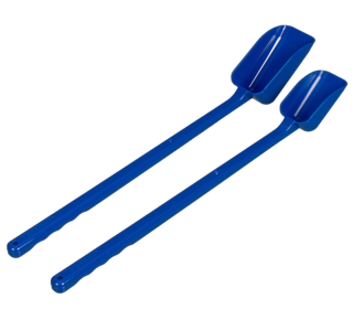 Food scoop, long handle, blue