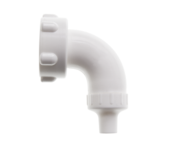 Tube bend, with cap nut, white