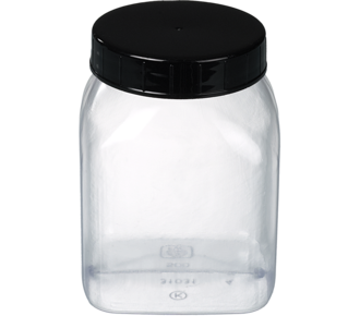 Wide-neck jar, square, PVC